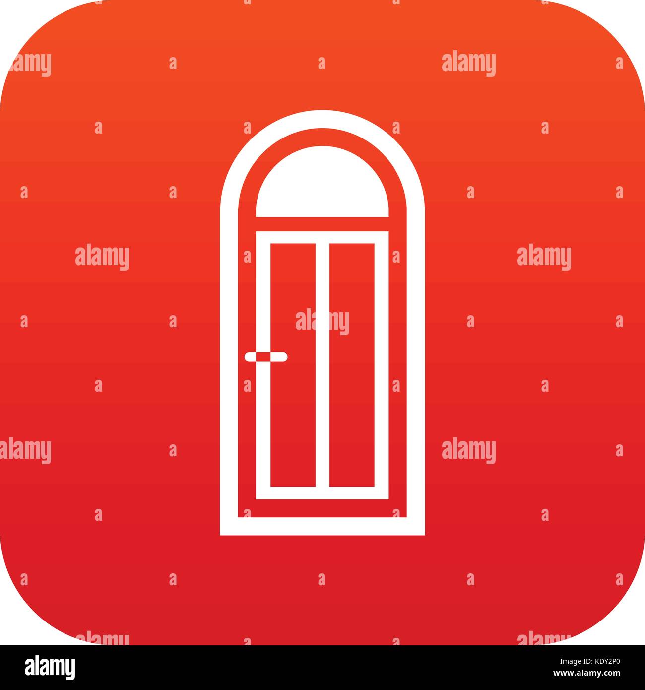 Arched wooden door with glass icon digital red Stock Vector Image & Art ...
