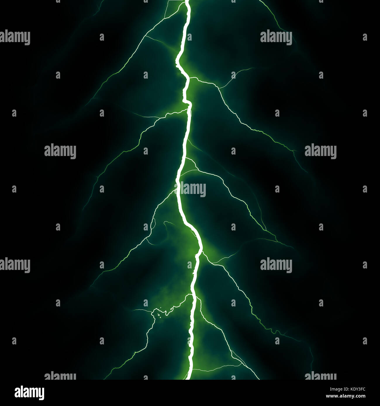 Rendered lightning strike on black background Stock Photo - Alamy