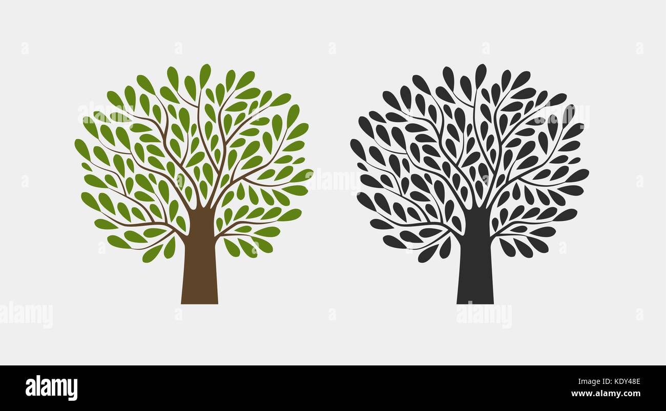 Tree logo or symbol. Nature, garden, ecology, environment icon. Vector illustration Stock Vector