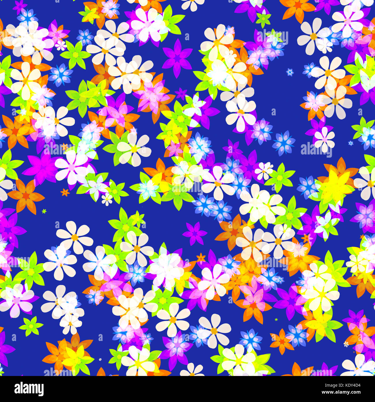 Colorful flowers scattered to form a seemless background Stock Photo ...
