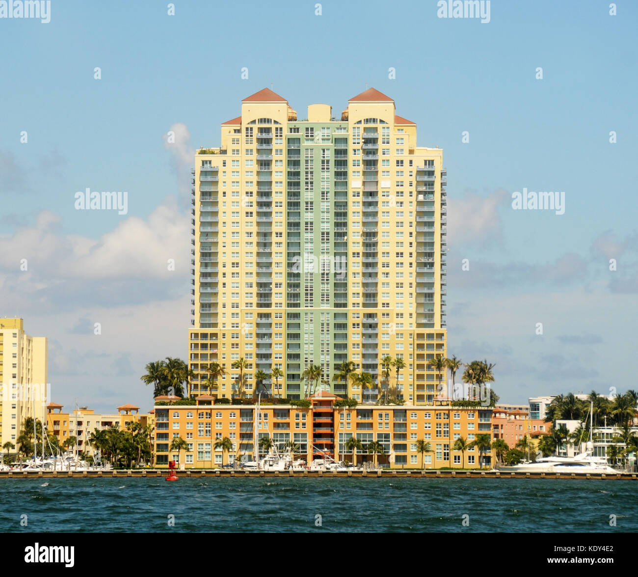 View of Exclusive waterfront apartments in Miami Beach, Florida Stock Photo - Alamy