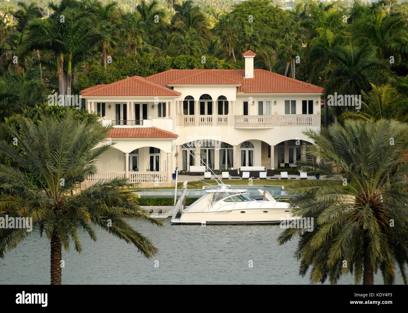 Luxurious waterfront real estate in Miami, Florida Stock Photo Alamy