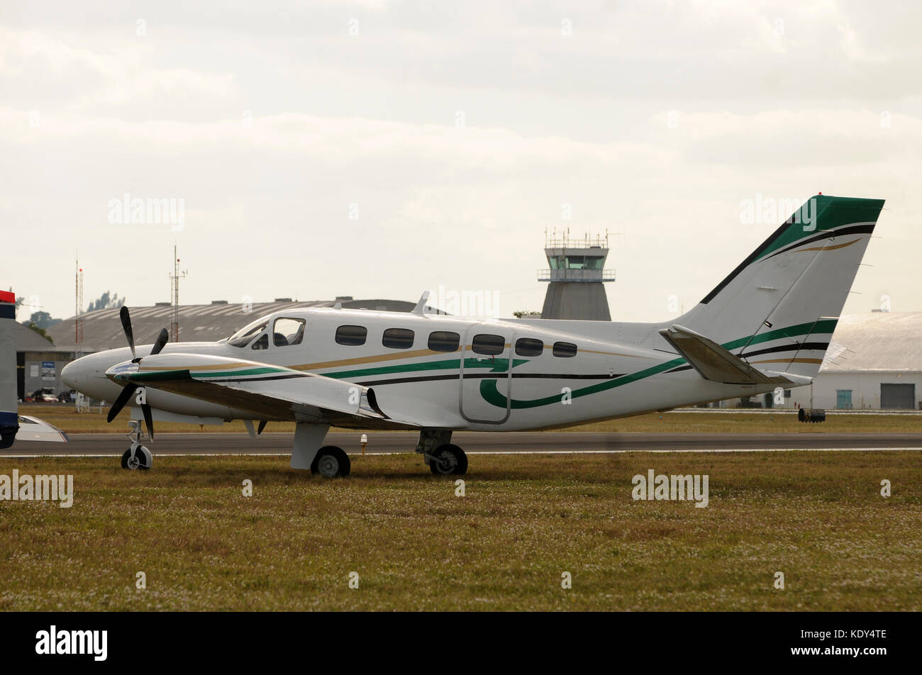 Modern turboprop airplane parked on the ground Stock Photo - Alamy