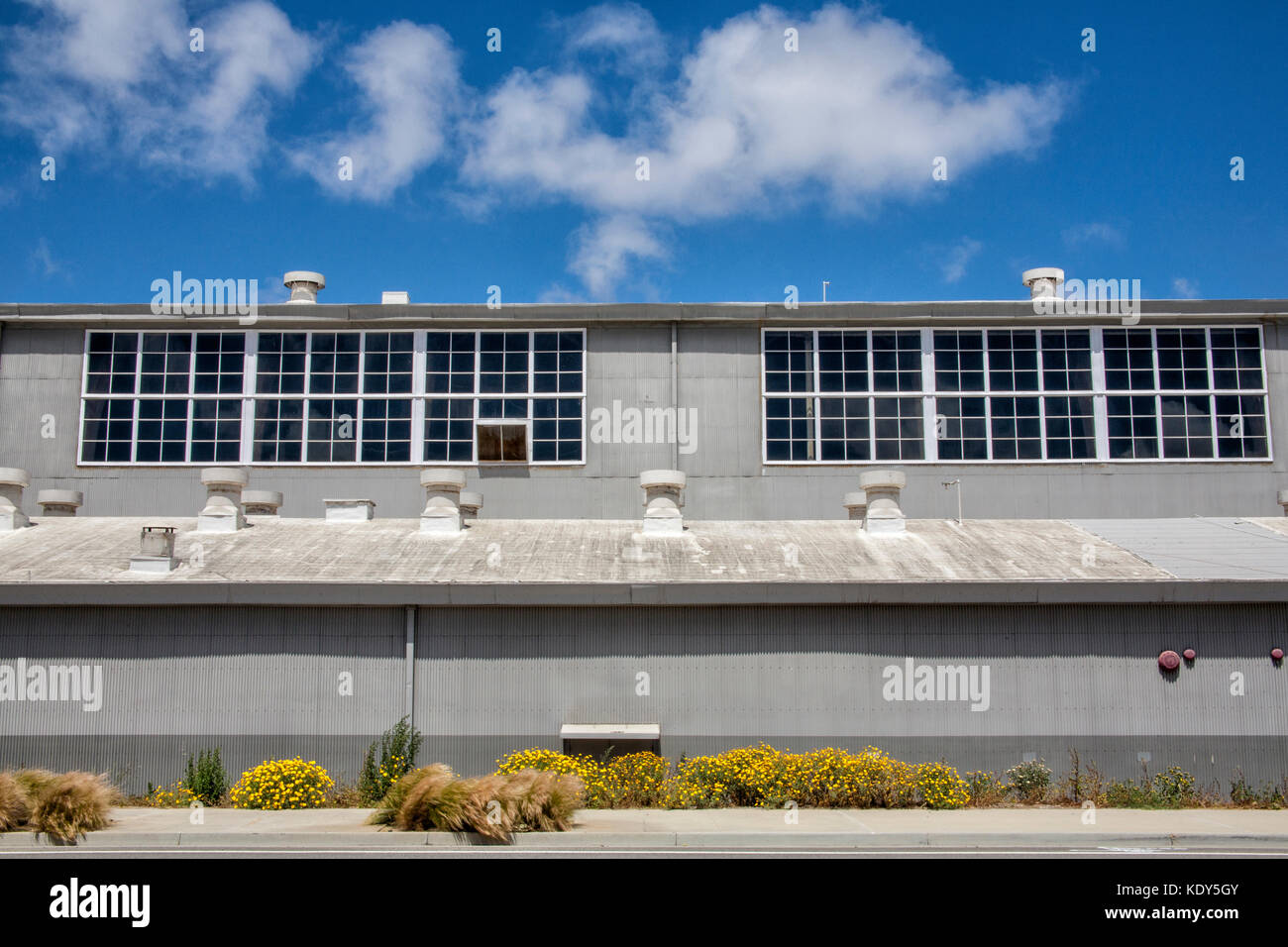 Former Hughes Aircraft hangar for the Spruce Goose, Silicon Beach, PLaya Vista, Los Angeles, California, USA Stock Photo