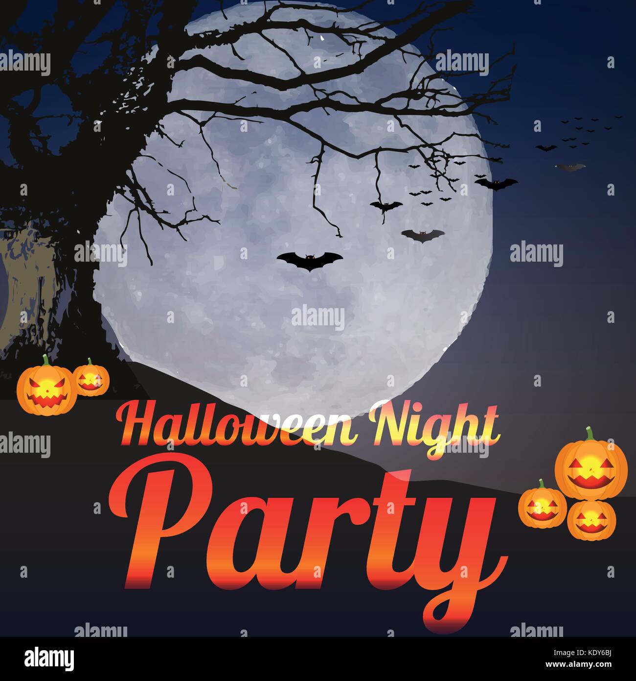 Halloween Night Party Vector background backdrop illustration poster postcard wallpaper or any printing material can be applied for presentation Stock Vector