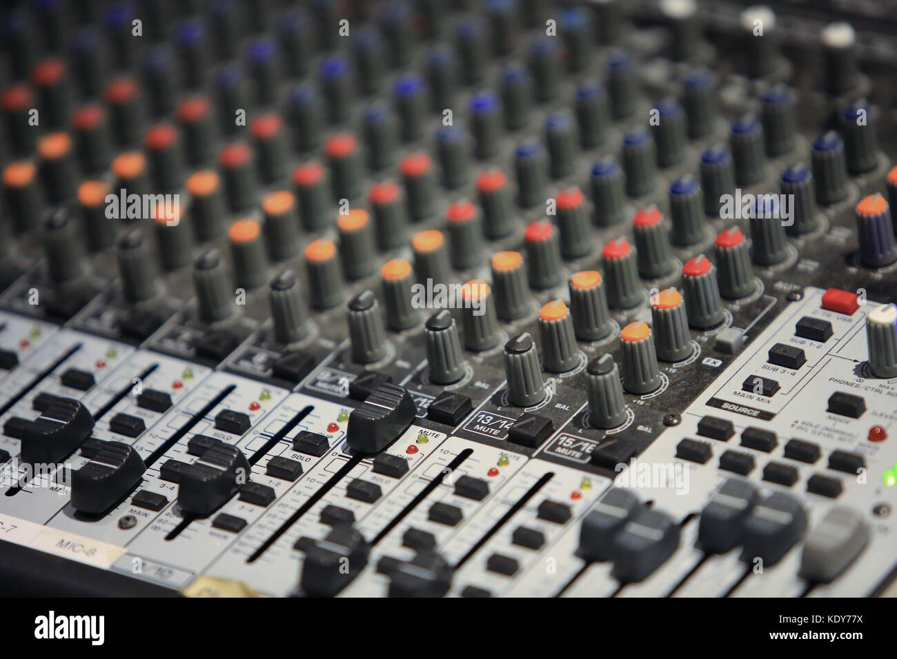 studio control panel close-up Stock Photo