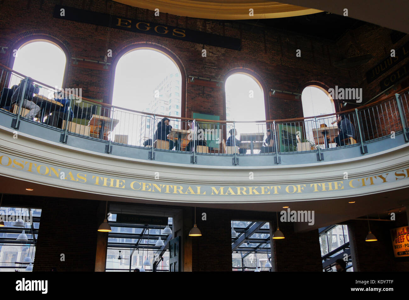 Boston, JAN 26 Interior view of the Quincy Market on JAN 26, 2012 at