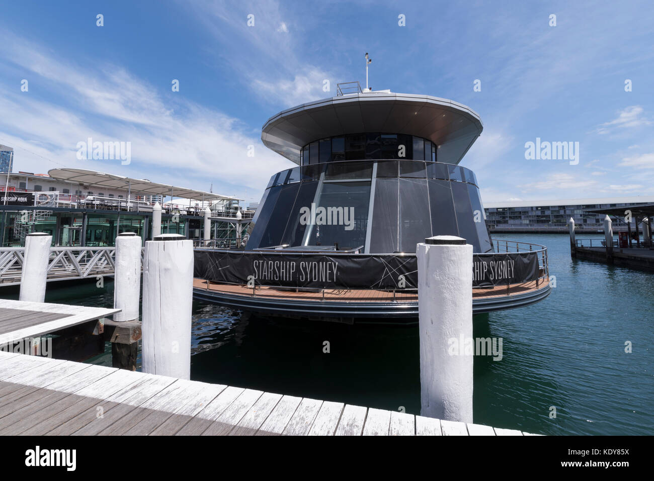 Starship Sydney is Sydney Harbour's largest cruising glass vessel, Darling Harbour Stock Photo