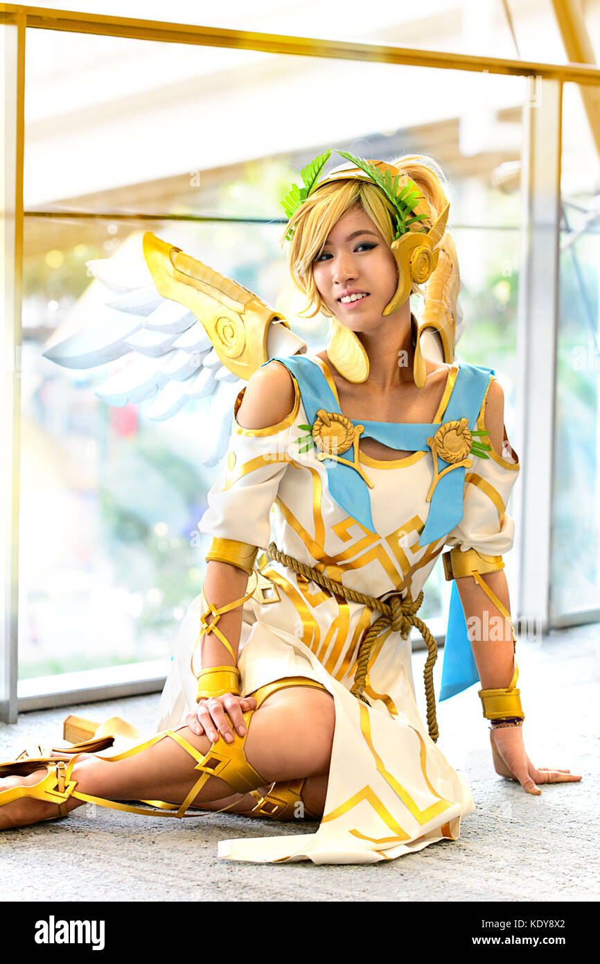 Winged Victory Mercy cosplay from Overwatch Stock Photo - Alamy