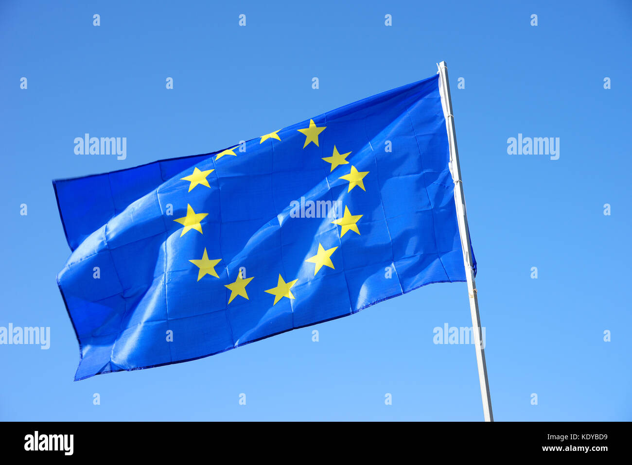 The Flag of Europe, or European Flag is an official symbol of two separate organisations—the Council of Europe (CoE) and the European Union (EU) Stock Photo