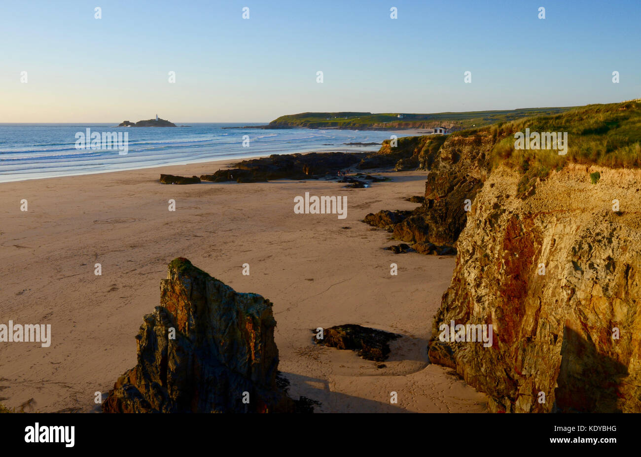 Sunset at Gwithian Beach Cornwall Stock Photo