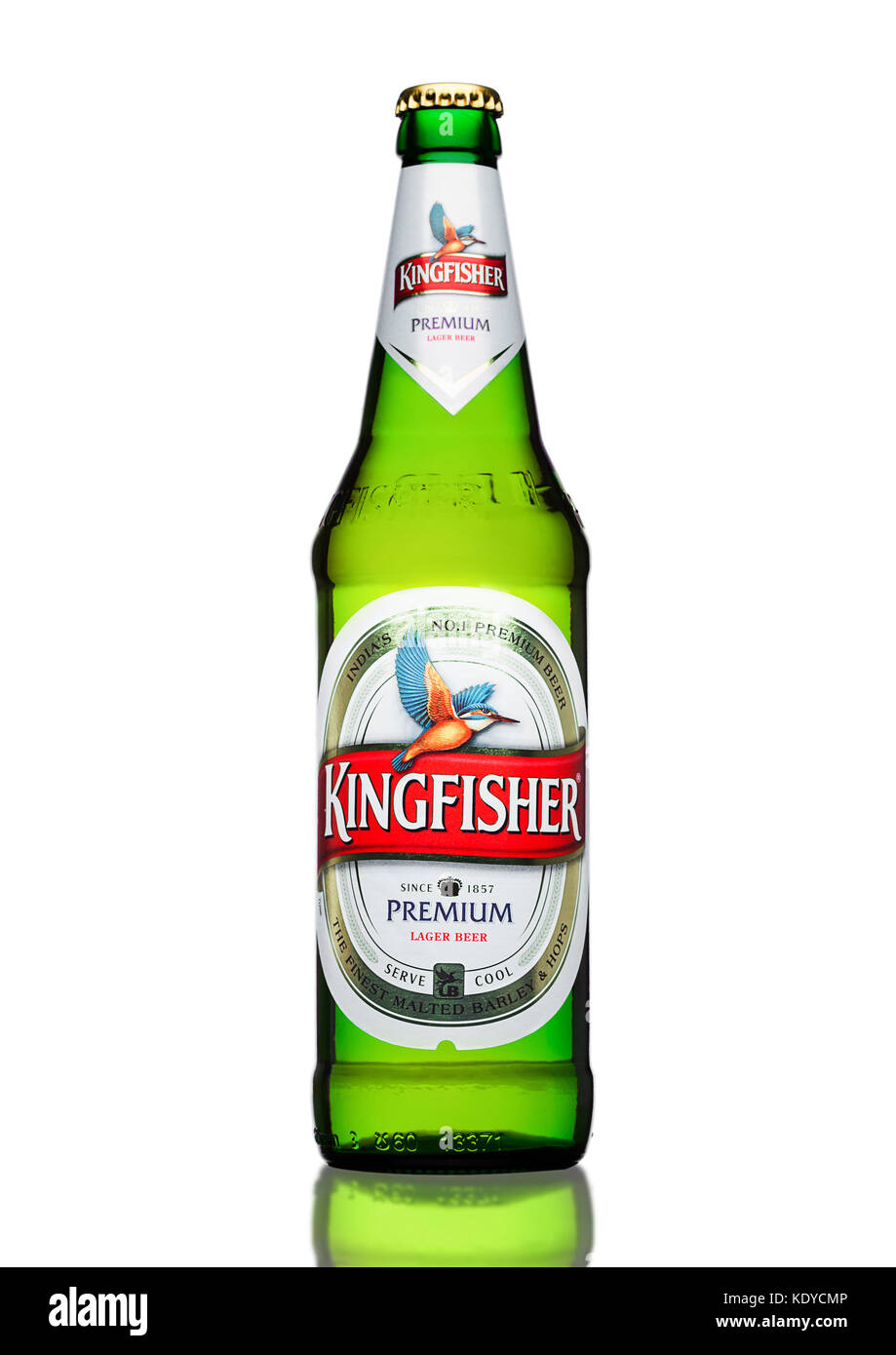 LONDON,UK - MARCH 23, 2017 : Bottle of Kingfisher beer on white ...