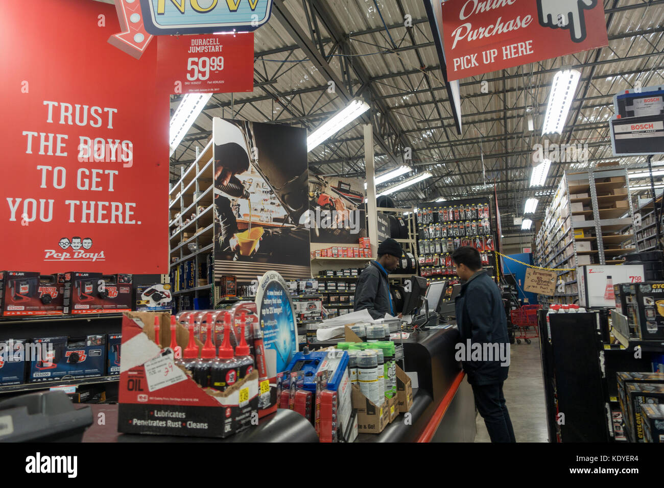 Pep Boys auto parts store in Brooklyn NYC Stock Photo Alamy