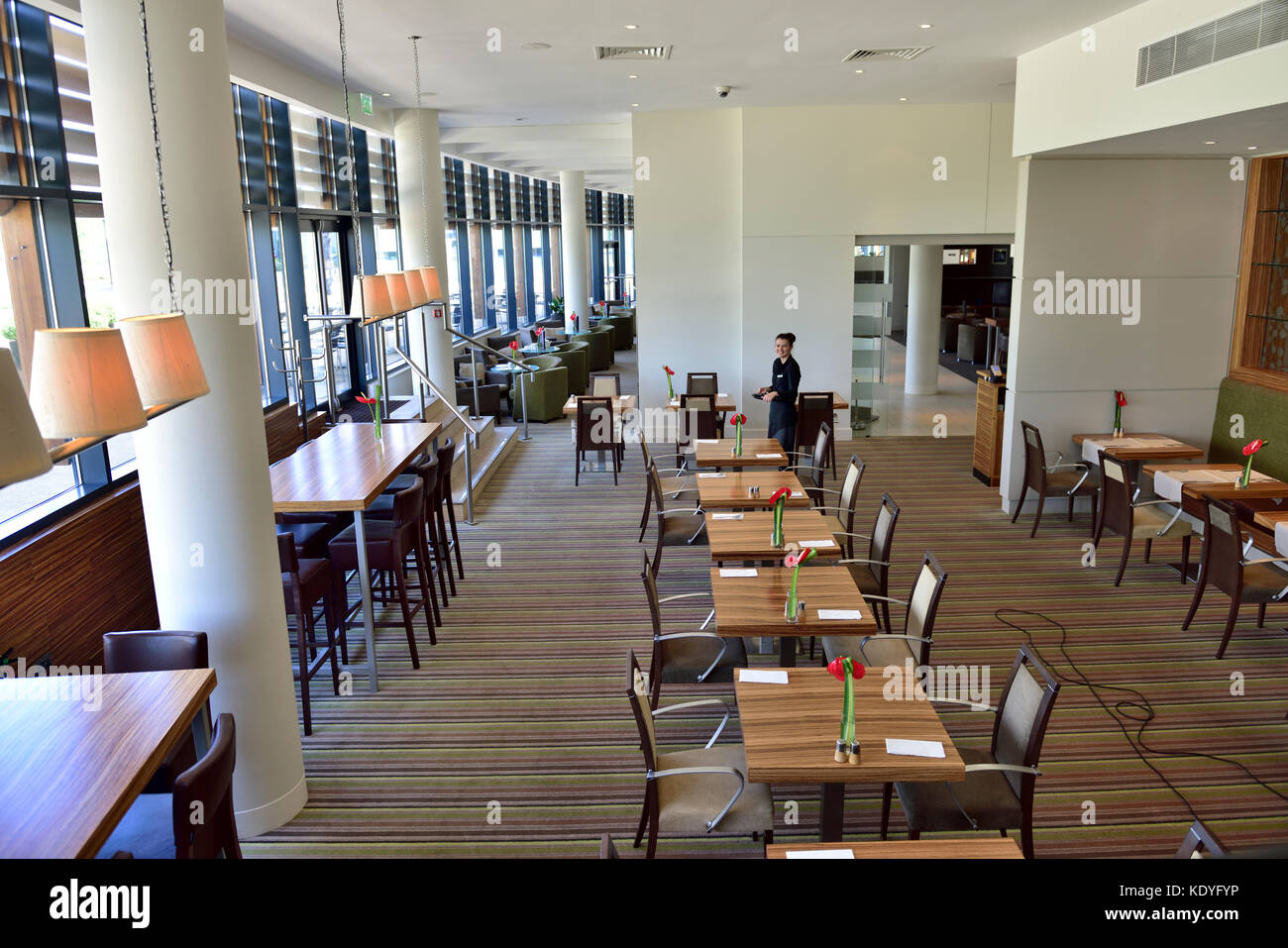 Inside hotel dinning and lobby area of Holiday Inn, Reading, Berkshire, UK Stock Photo