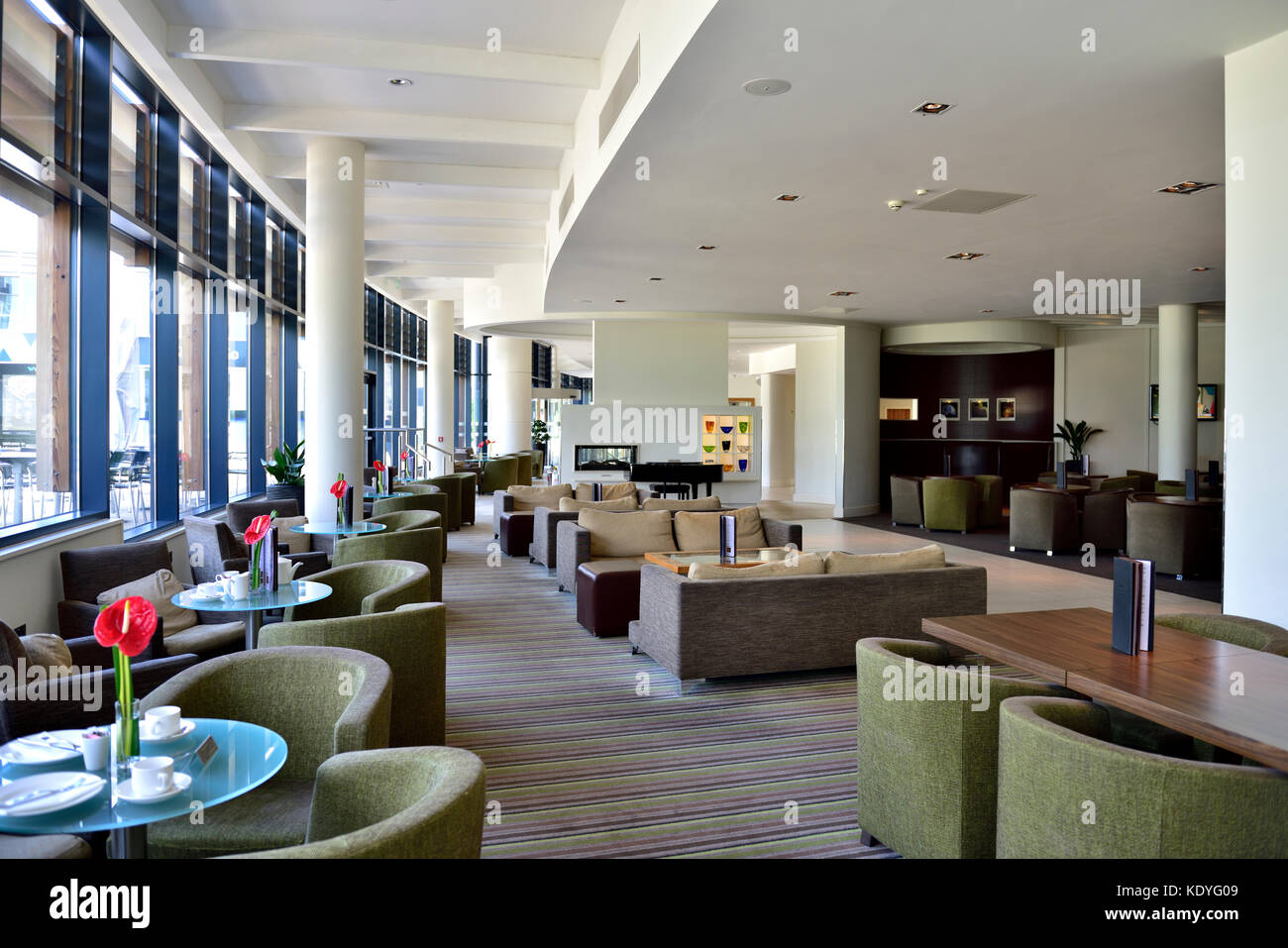 Inside hotel dinning and lobby area of Holiday Inn, Reading, Berkshire, UK Stock Photo