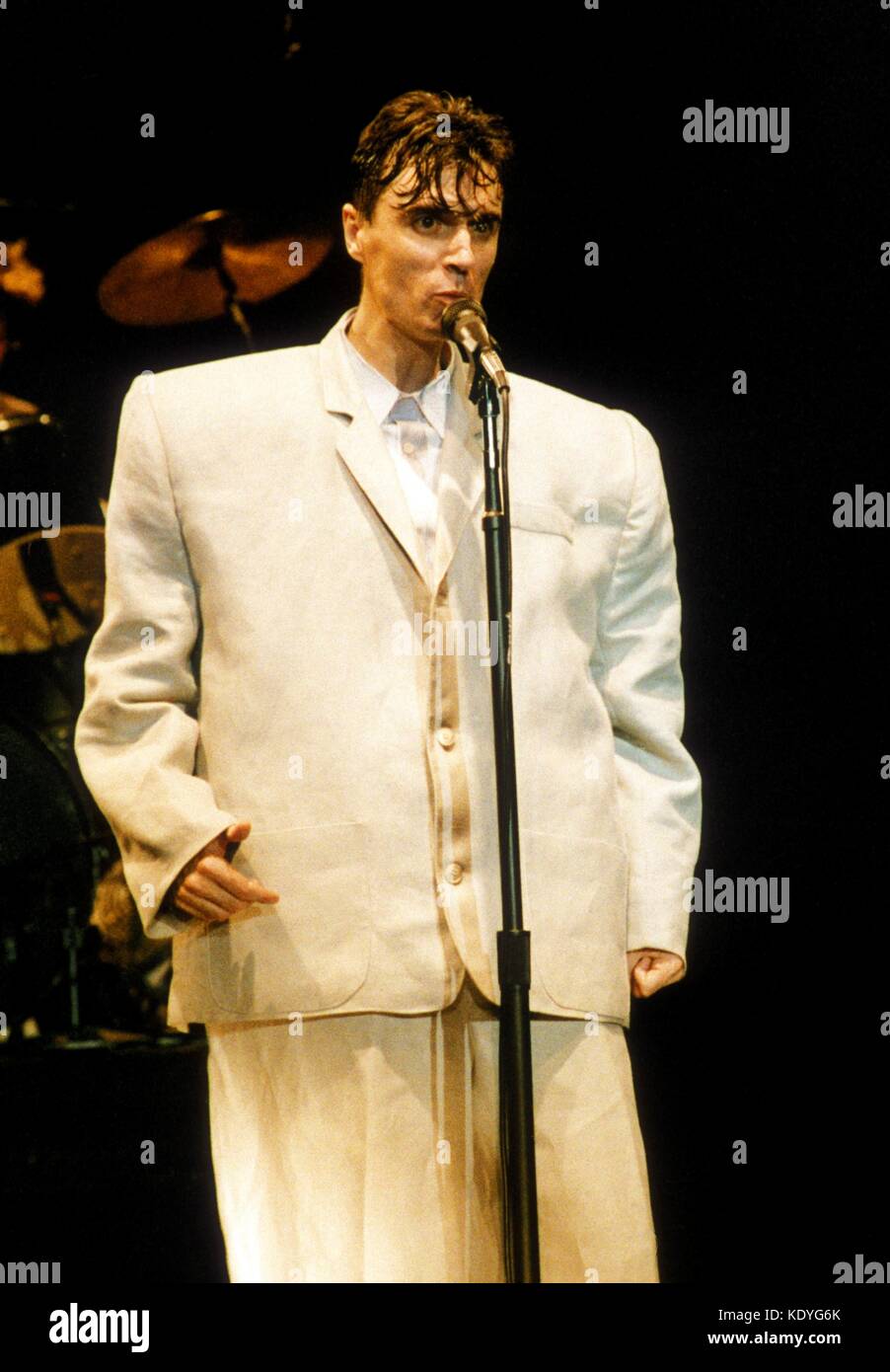 Talking Heads (David Byrne) performing in Connecticut.  September, 1983.  © RTAtashian / MediaPunch Stock Photo