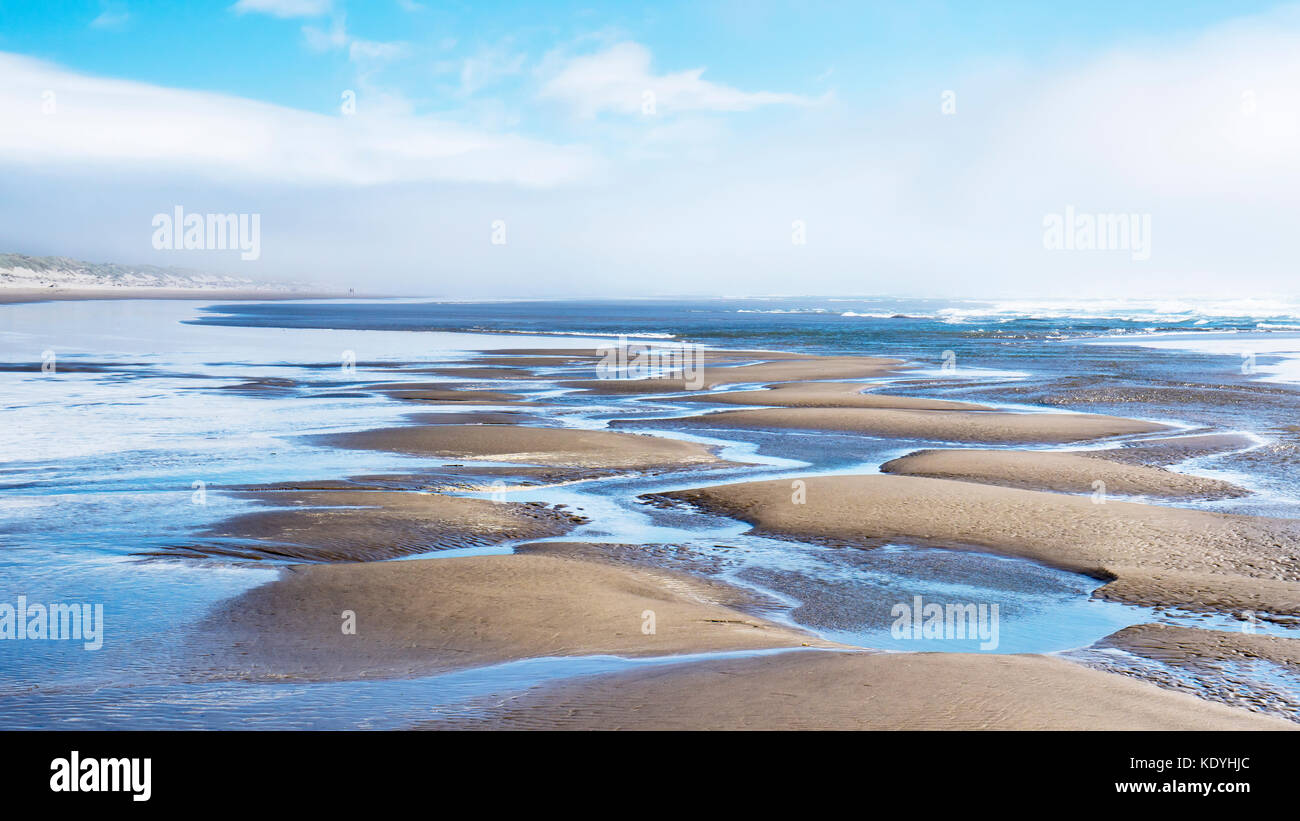 Patterns in sand, low tide, Nehalem Bay, Nehalem Bay State Park, Oregon