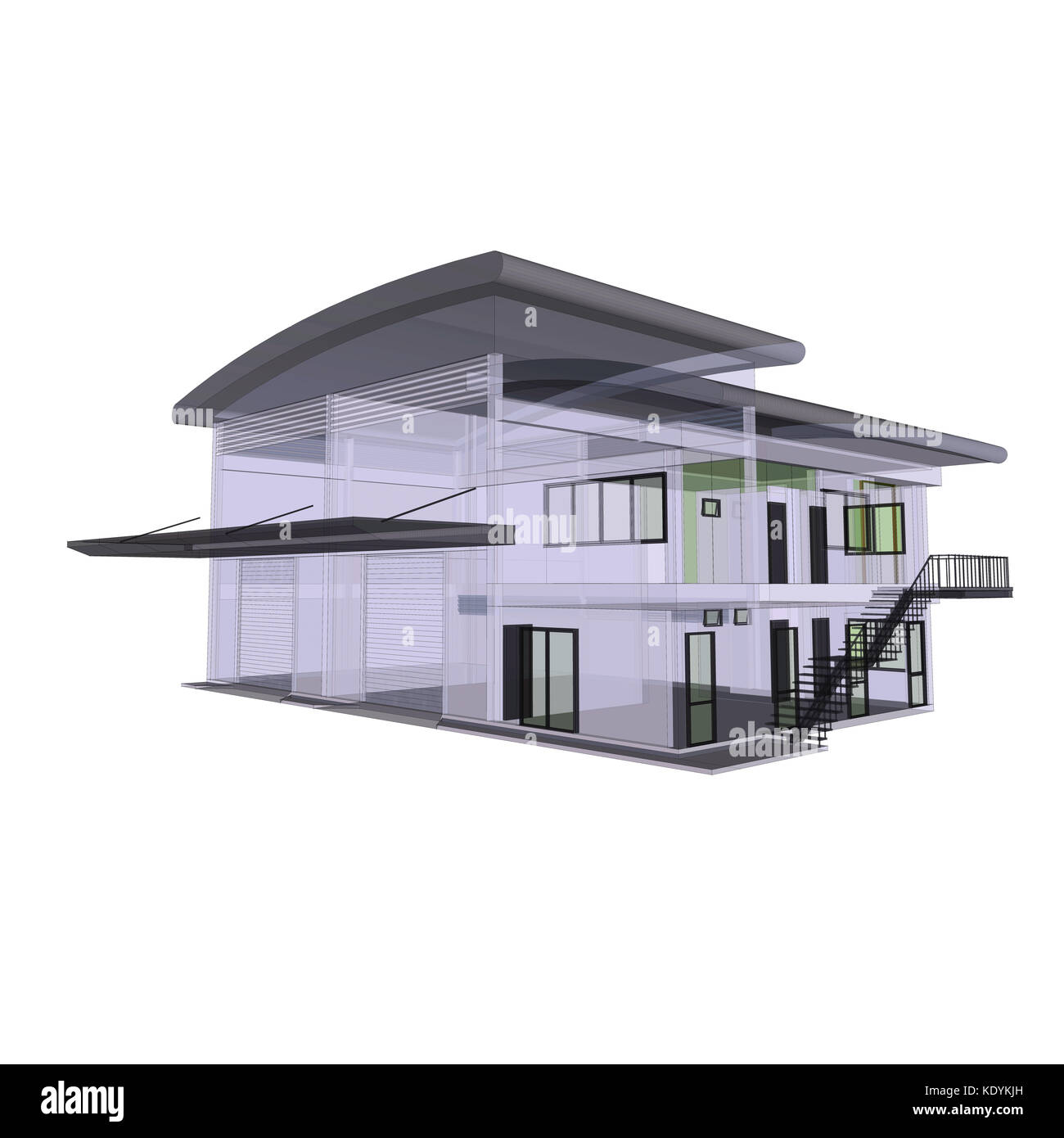 3D building design show interior construction Stock Photo