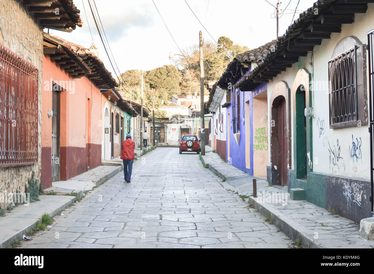 San Cristobal De Las Casas, Mexico - December 4, 2014: People are seen in the streets of the colonial town of San Cristobal De Las Casas on December 4 Stock Photo