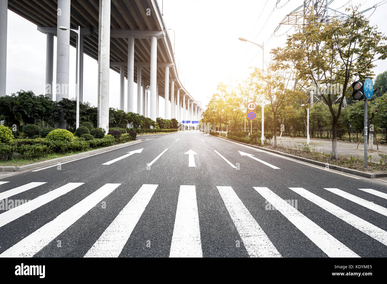 zebra crossing under the bridge Stock Photo Alamy