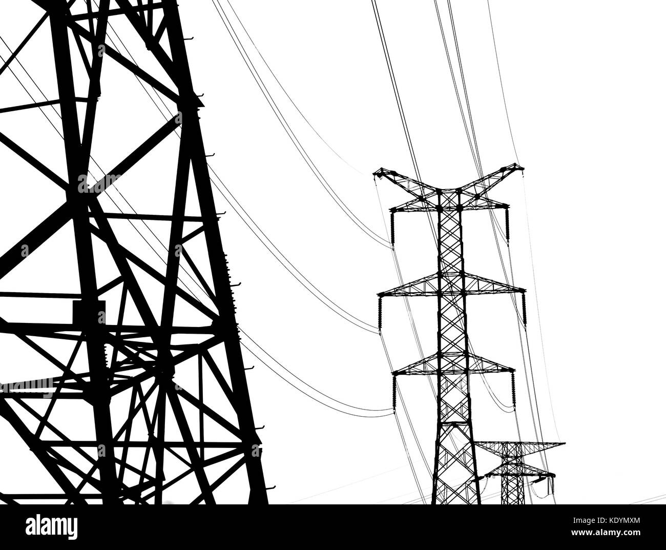 power line on a white background Stock Photo Alamy