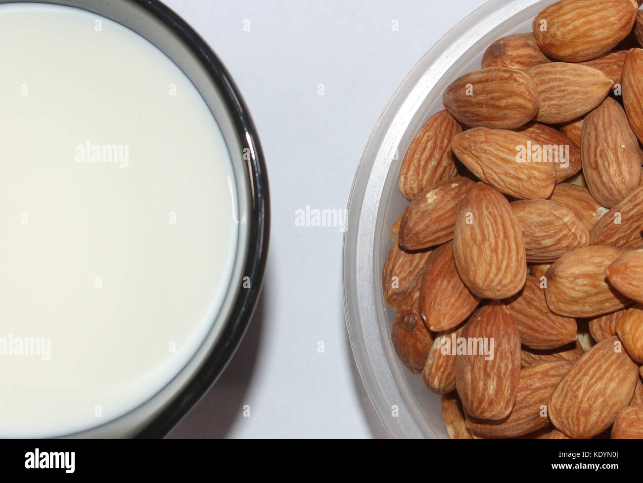 Almonds and milk Stock Photo Alamy