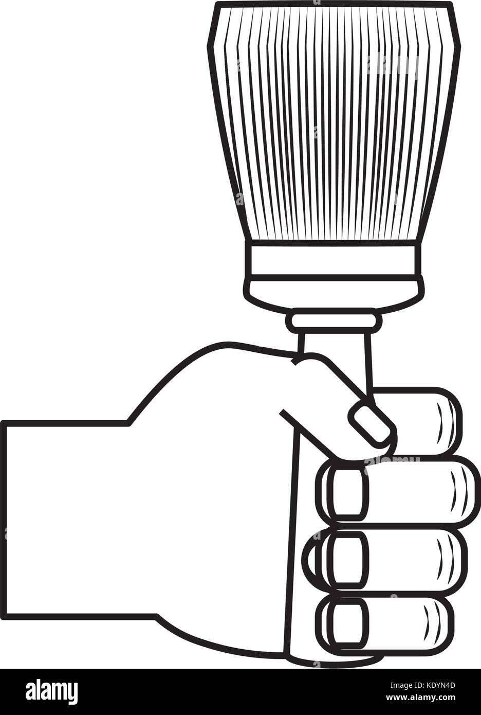 hand with paint brush vector illustration Stock Vector Image & Art - Alamy