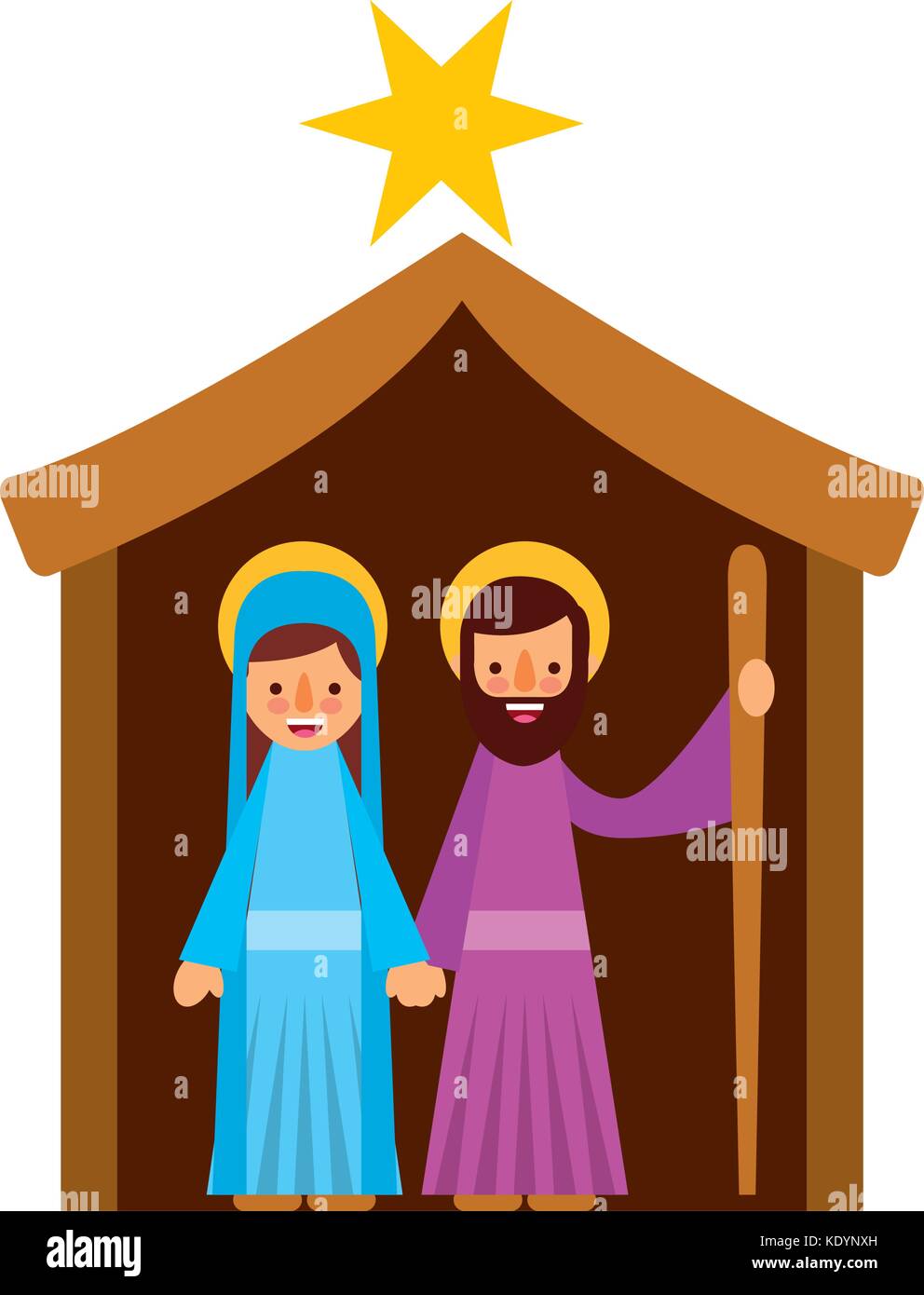 traditional family christmas manger scene virgin mary and saint joseph