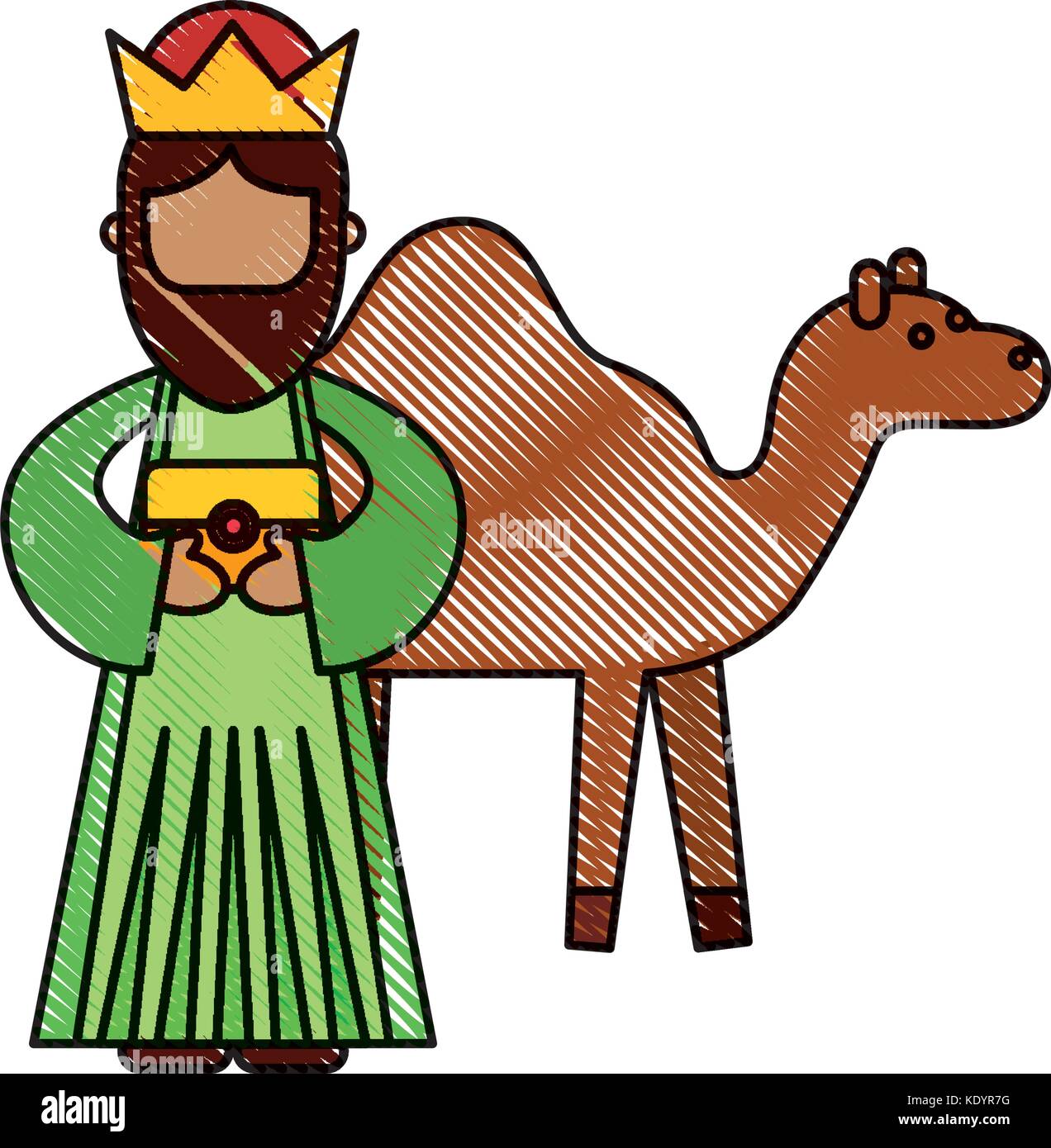 cartoon wise king with camel manger characters Stock Vector Image & Art -  Alamy