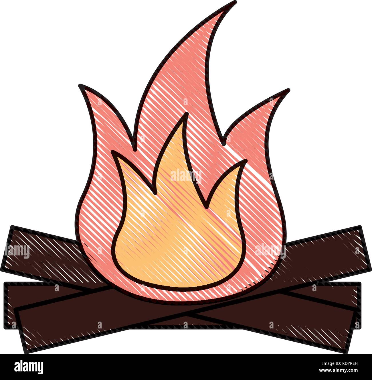 hot and warm bonfire flame wooden Stock Vector Image & Art - Alamy