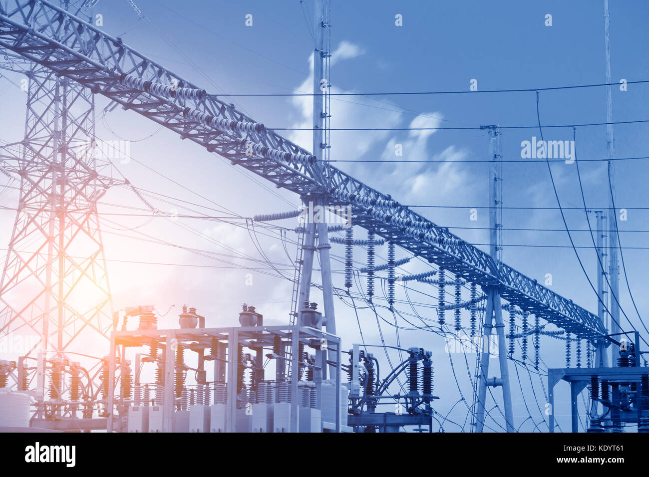 High voltage power transformer substation Stock Photo - Alamy