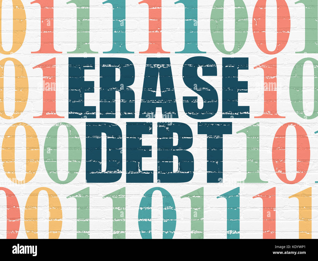 Business concept: Erase Debt on wall background Stock Photo - Alamy