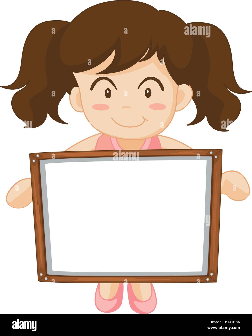 Girl holding whiteboard in hands illustration Stock Vector Image & Art ...
