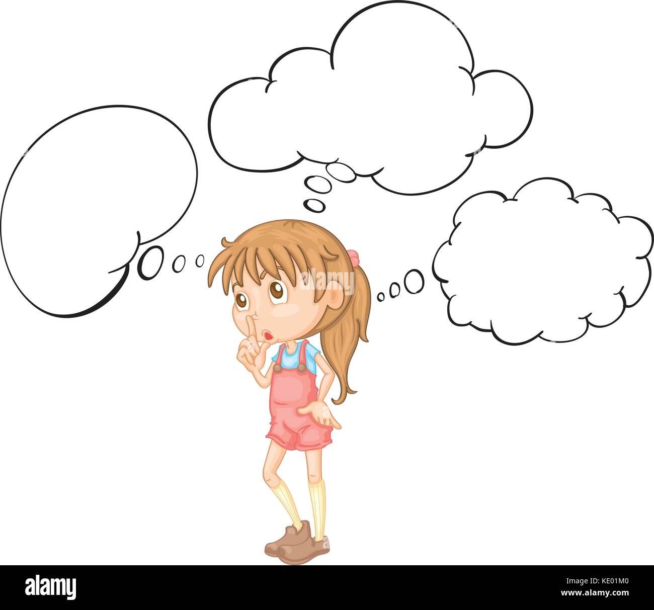 Little girl with speech bubble template illustration Stock Vector Image ...