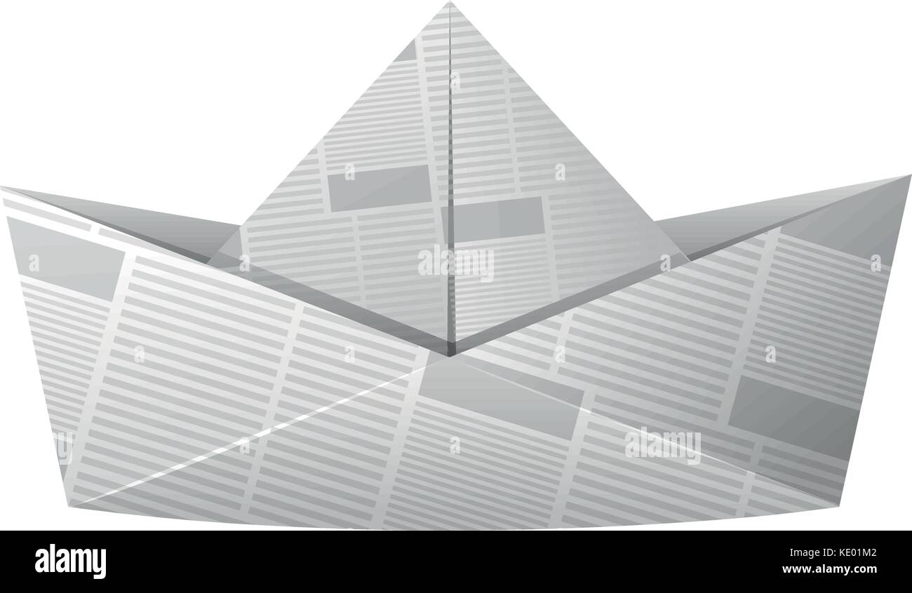 Paper boat made of newspaper illustration Stock Vector Image & Art Alamy
