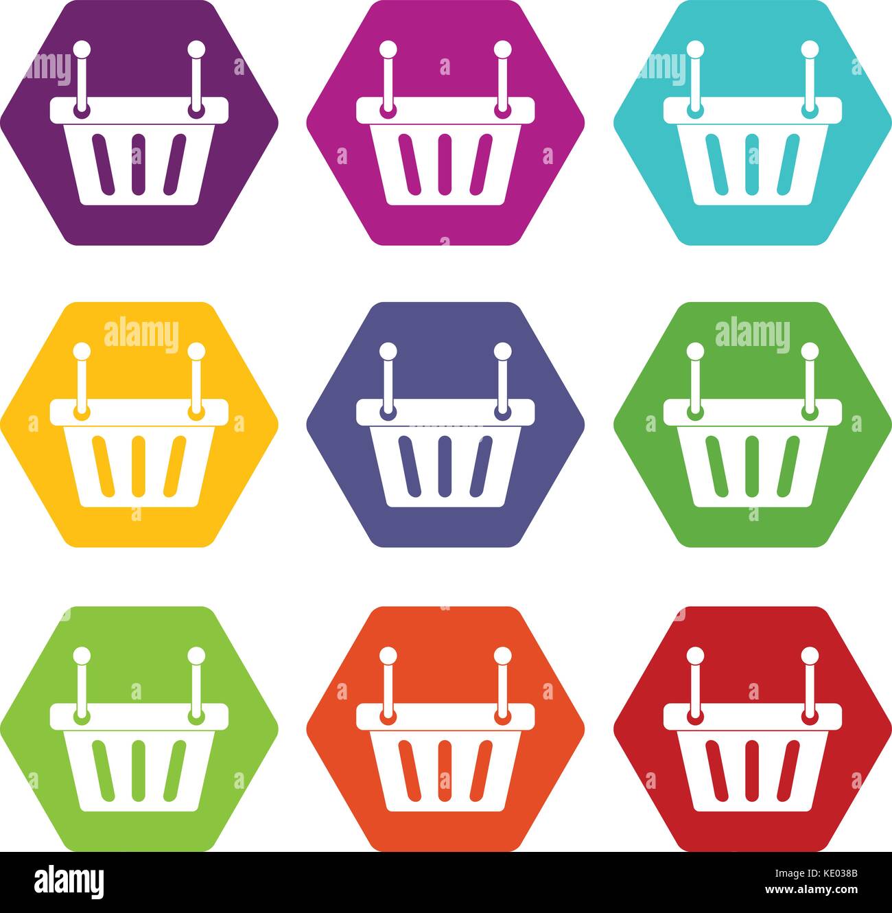 Shopping cart icon set color hexahedron Stock Vector Image & Art - Alamy