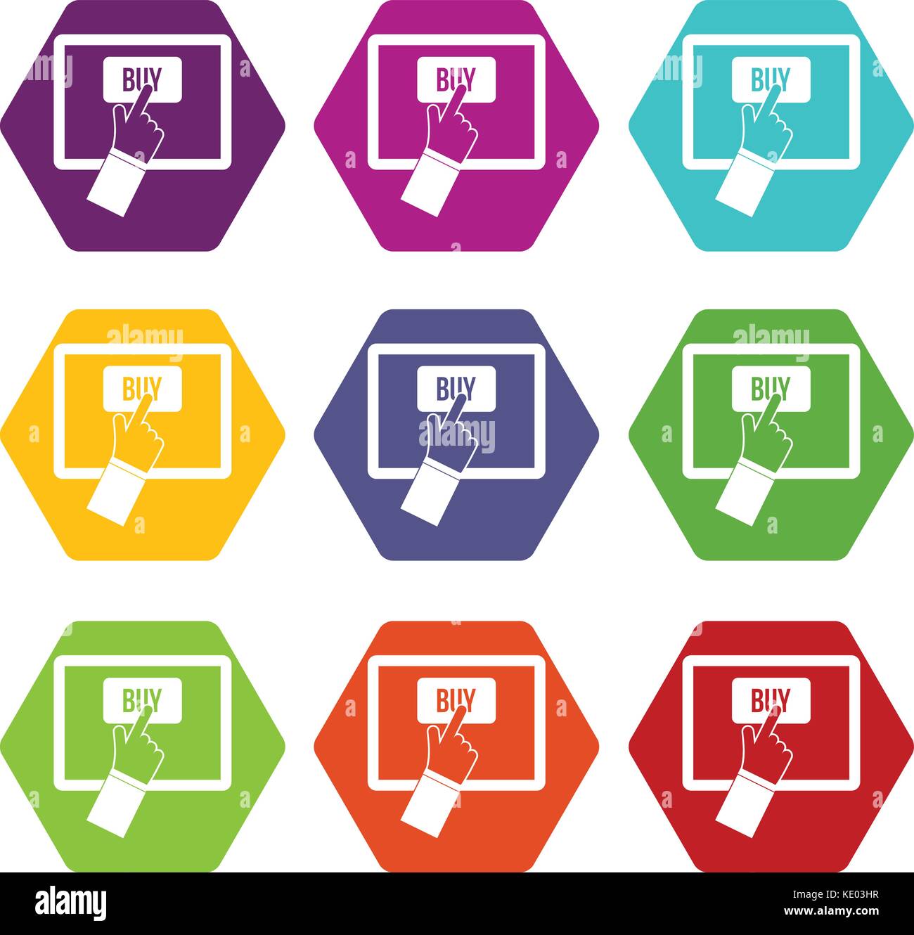 Online shopping icon set color hexahedron Stock Vector Image & Art - Alamy