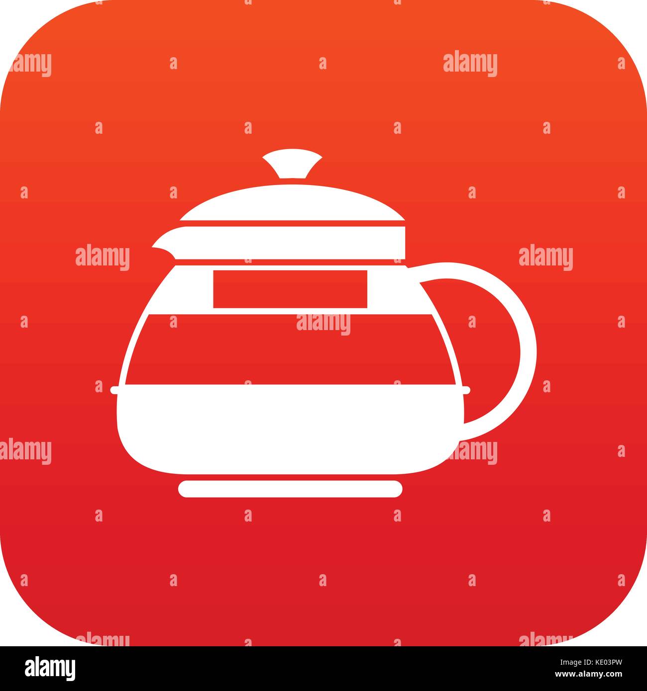 Glass teapot icon digital red Stock Vector Image & Art Alamy
