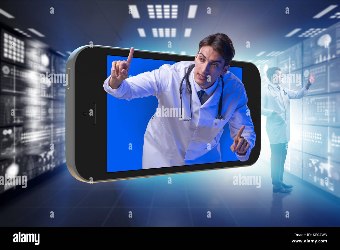 Telemedicine concept with doctor and smartphone Stock Photo - Alamy