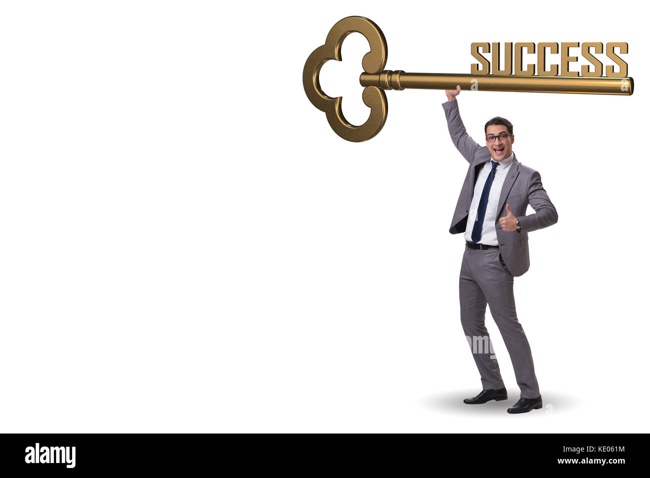 Businessman with key to success business concept Stock Photo - Alamy