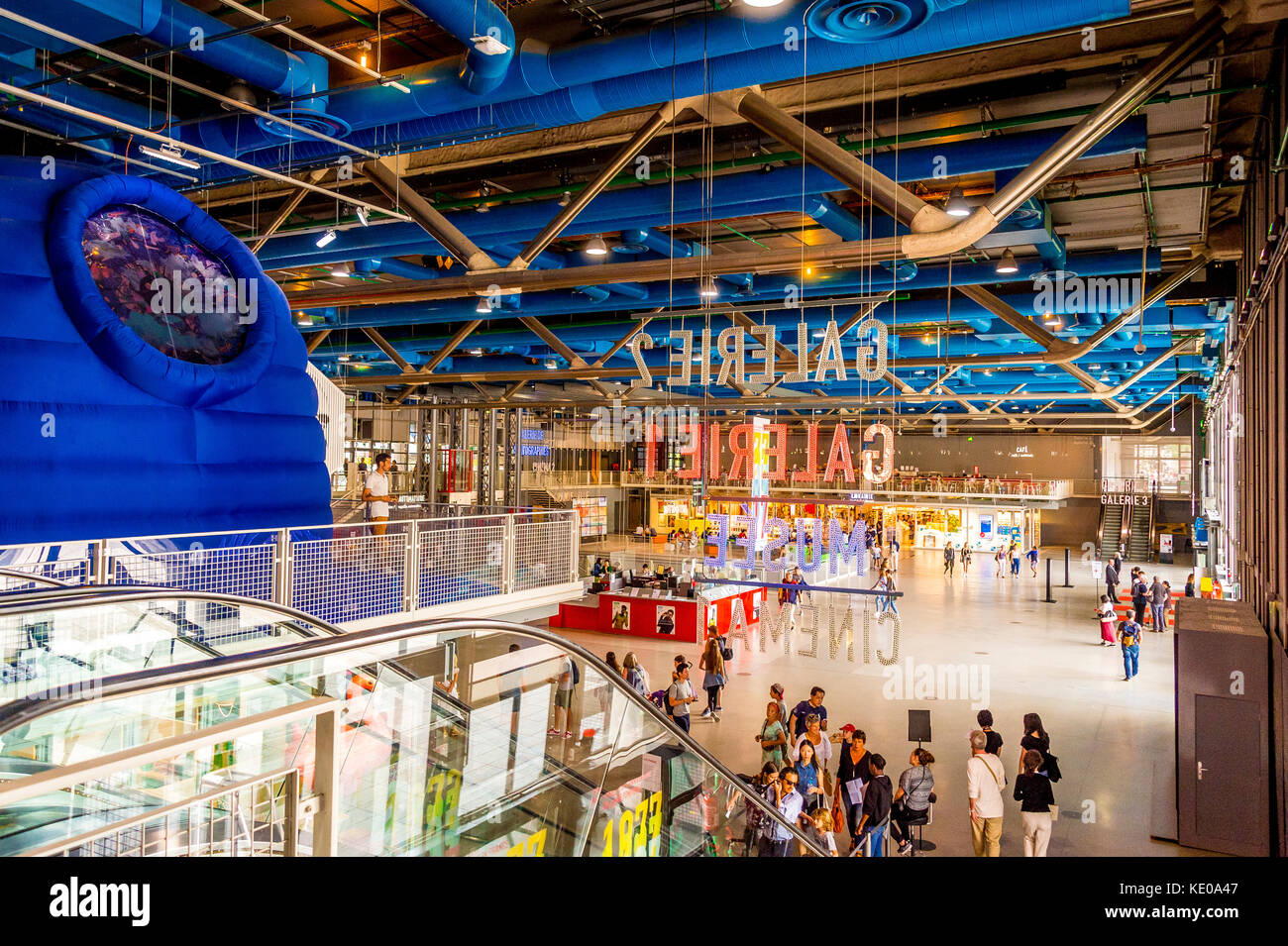 Inside the Pompidou Centre, Paris Stock Photo
