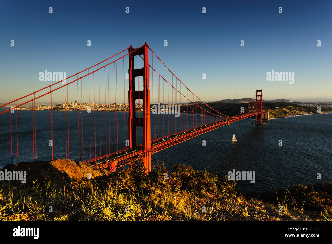 Sunset over the Golden Gate Bridge Stock Photo - Alamy