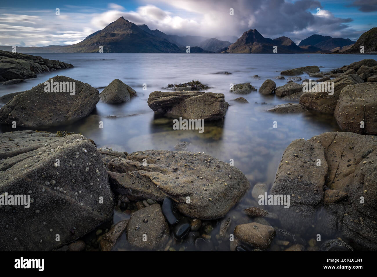 View of The Cuillins from Elgol, Isle of Skye Stock Photo