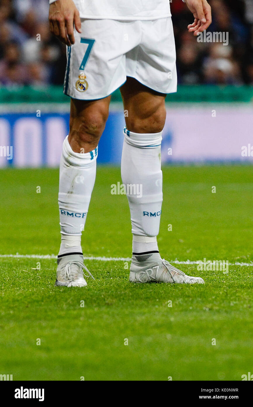 Madrid, Spain. 17th October, 2017. New boots by Cristiano Ronaldo. UCL  Champions League between Real Madrid vs Tottenham Hotspur F.C. at the  Santiago Bernabeu stadium in Madrid, Spain, October 17, 2017 .