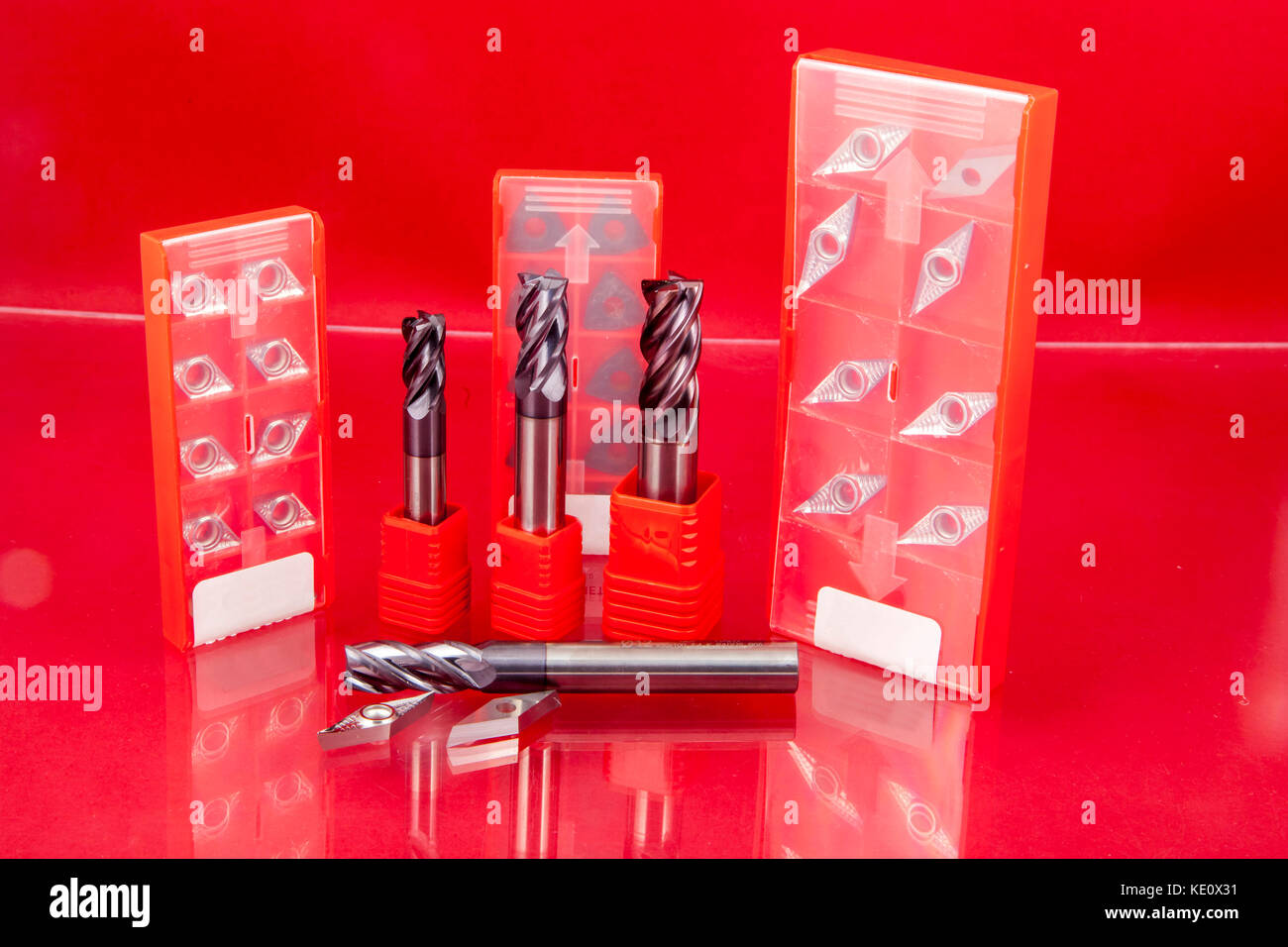 End mill cutter and inserts of turning machine Stock Photo Alamy