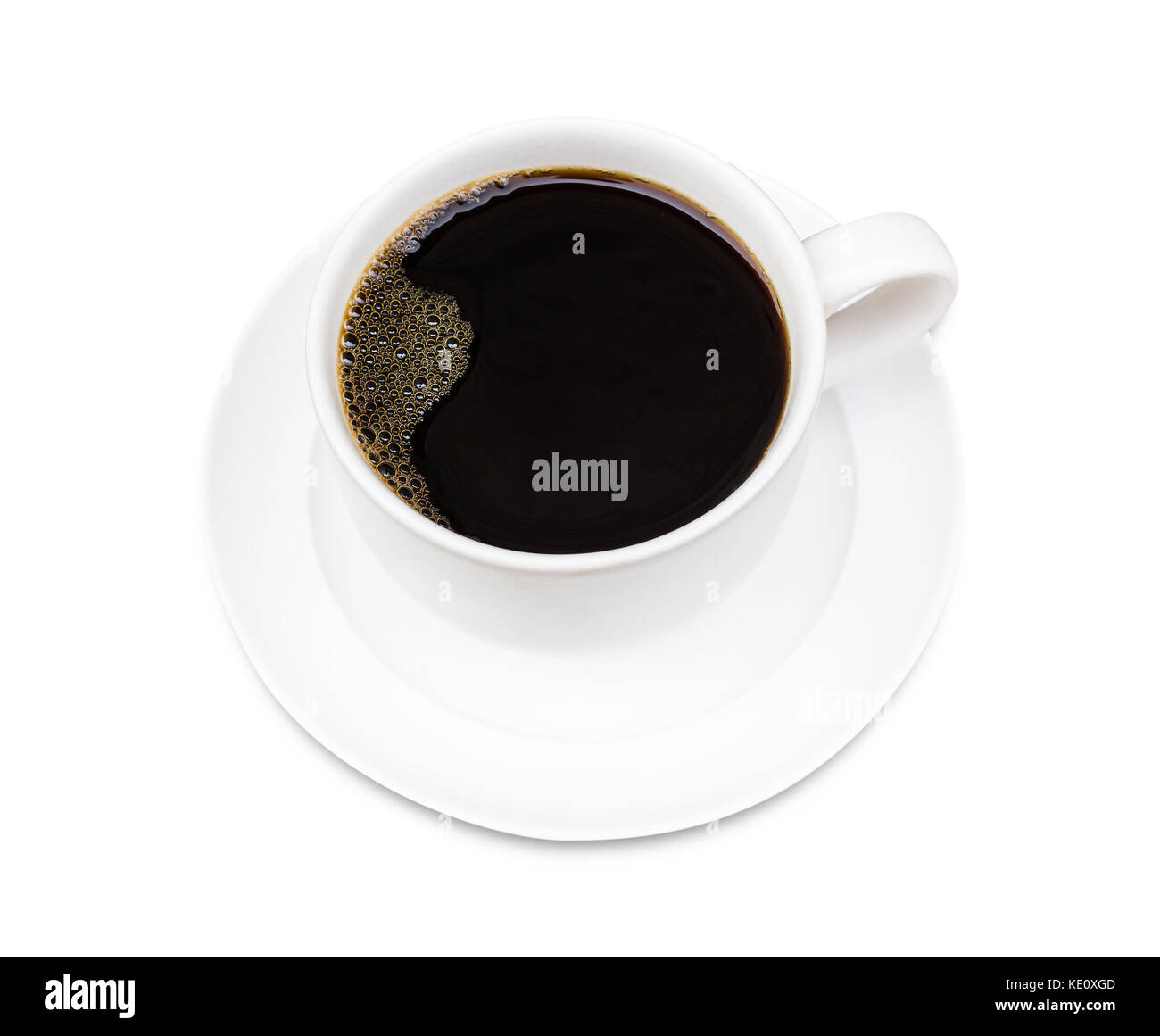 Coffee cup and saucer on a white background Stock Photo - Alamy