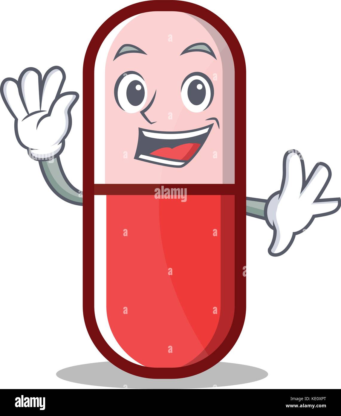 Waving pill capsule cartoon character Stock Vector Image & Art - Alamy