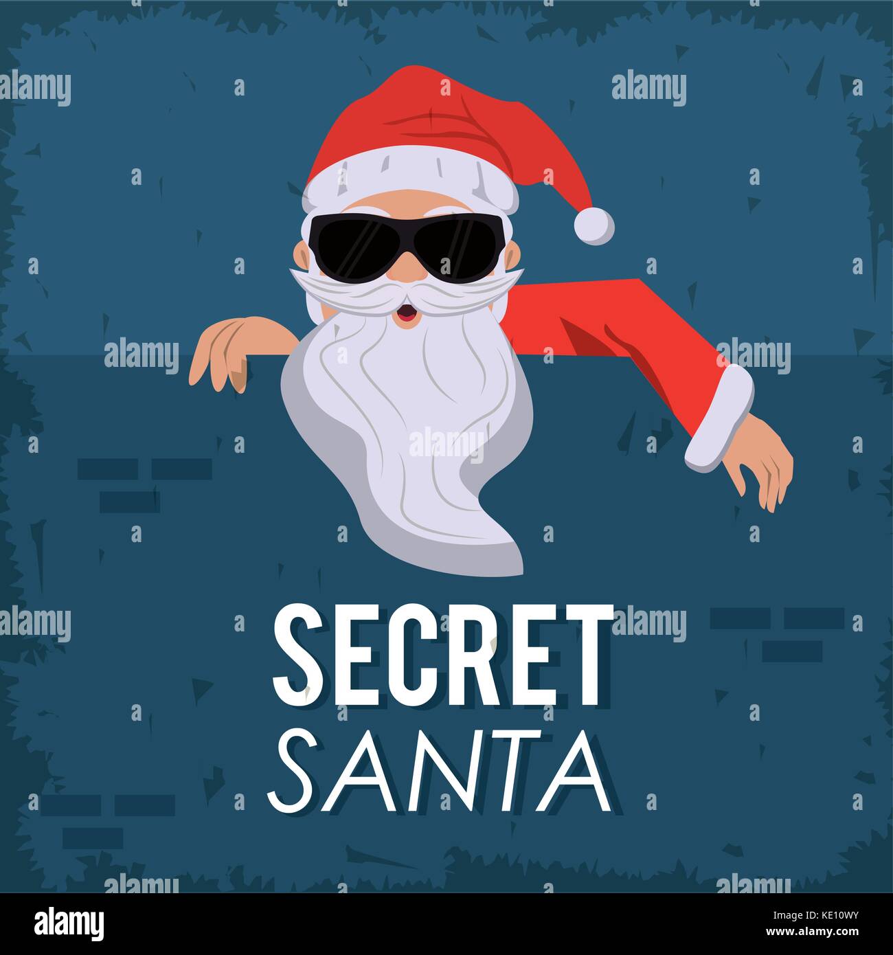Secret santa cartoon Stock Vector