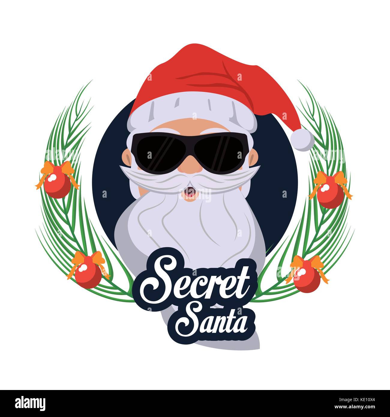 Secret santa cartoon Stock Vector