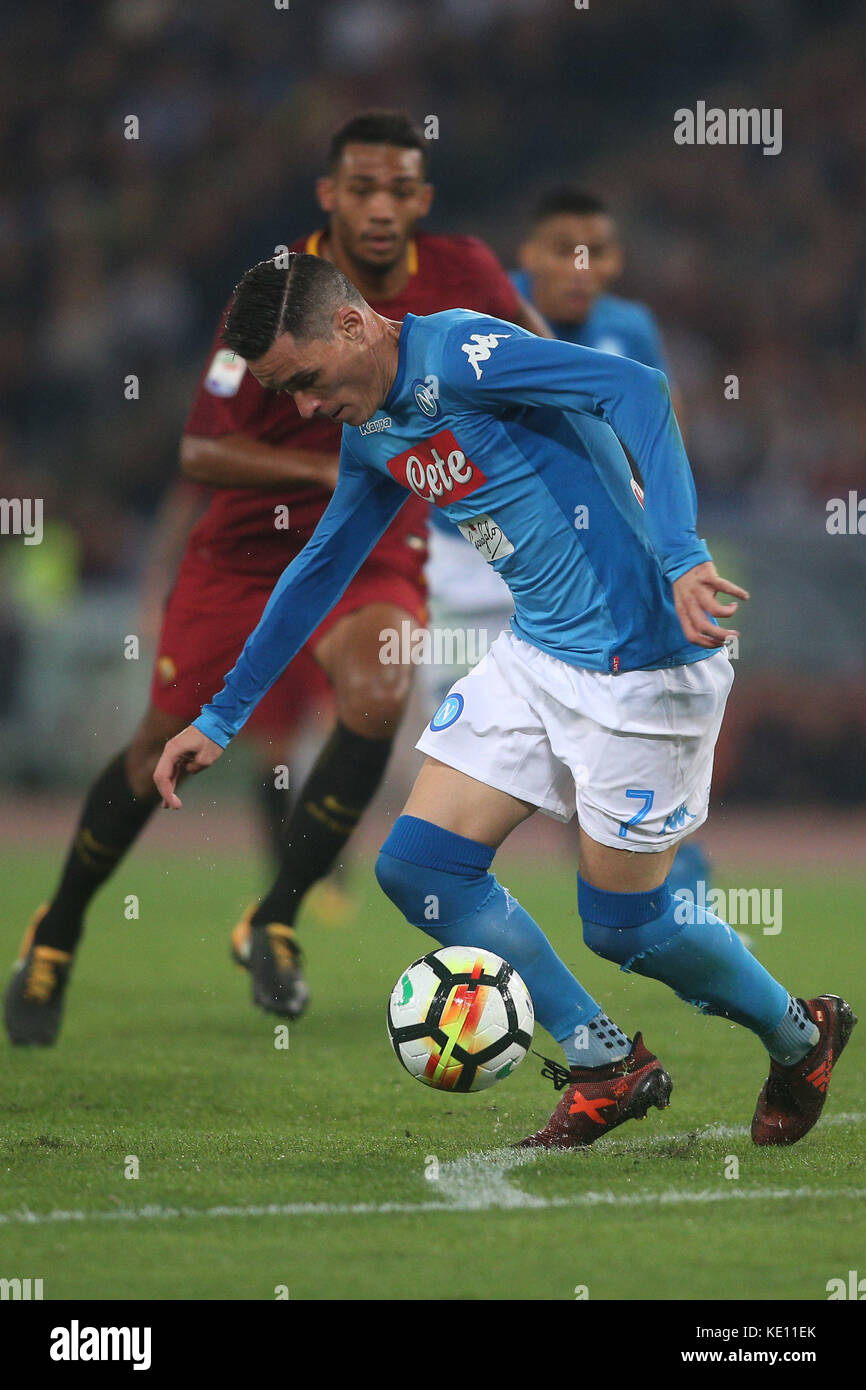 Italy, Rome, october 14 2017: Hamsik in action during the football ...
